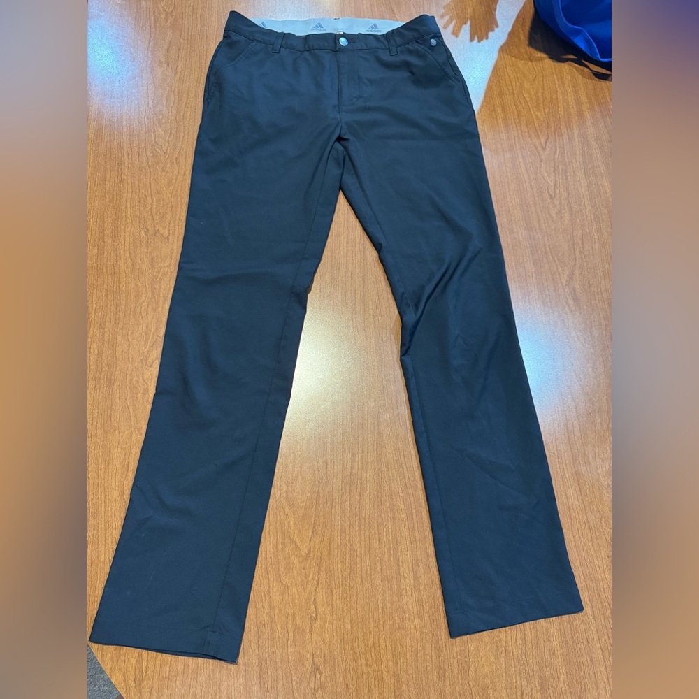 Adidas Black Dress Pants Elegant Straight-Leg Design
